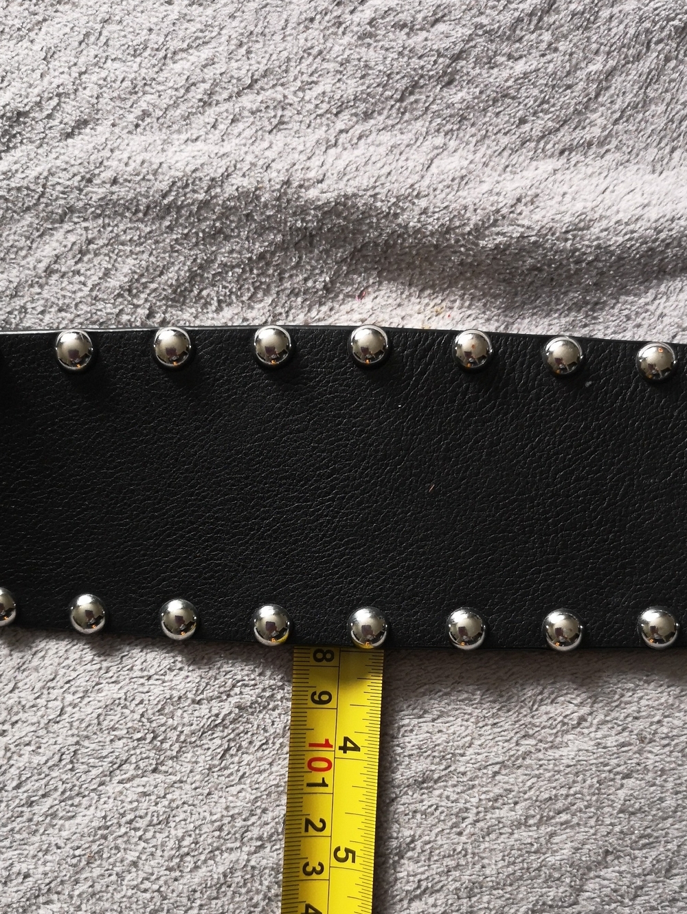 Allsaints Women's Double-wrap Black Leather Belt with Silver Metal Accents - Picture 6 of 6